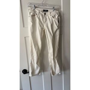 Silver Jeans Co Suki Capri White Denim Pants W29 L4016SCL013 Stretch Curvy Fit